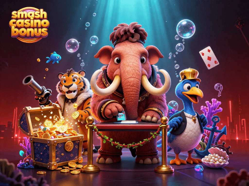 Profitez du bonus Smash Casino avec un mammouth bouncer vérifiant les identités des joueurs VIP.